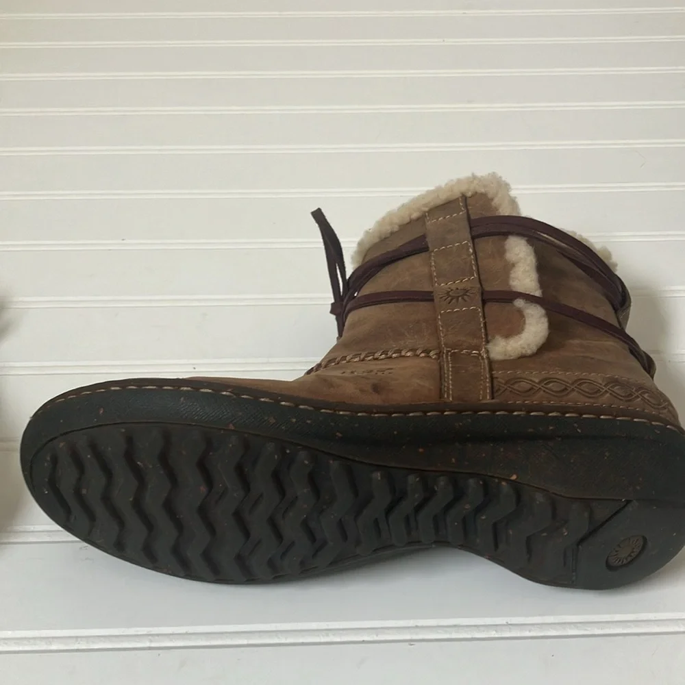 UGG Brown Shearling-Lined Winter Boots